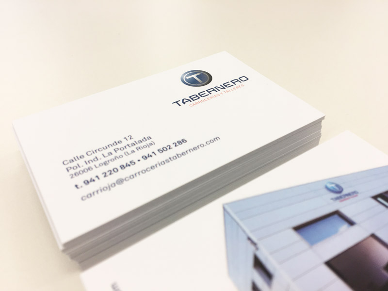 Diseño e impresión de tarjetas para Talleres y Carrocerías Tabernero-Logroño